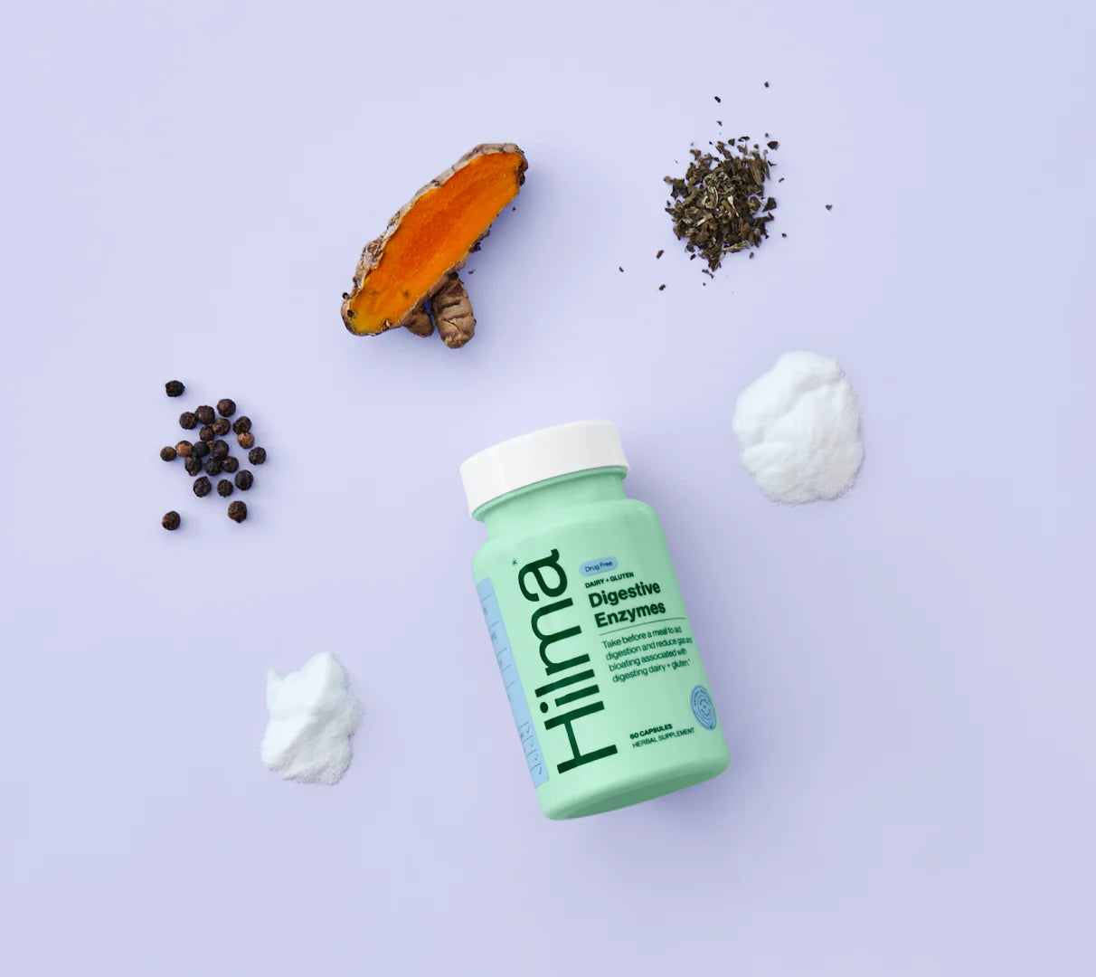 All Natural Dairy + Gluten Digestive Enzymes - Drug-Free, Clean Label