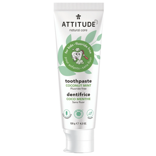 EWG VERIFIED™️ All Natural Fluoride Free Kids Toothpaste - Coconut Mint - Attitude