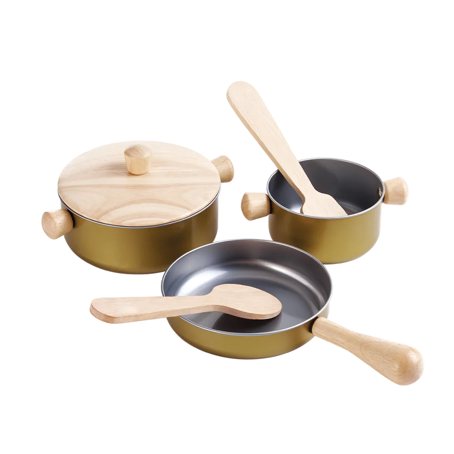 Plan Toys Wooden Cooking Utensils Play Set