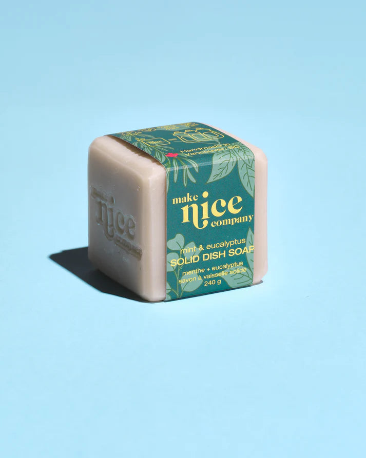 Natural, Non-Toxic Mint + Eucalyptus Solid Dish Soap Bar