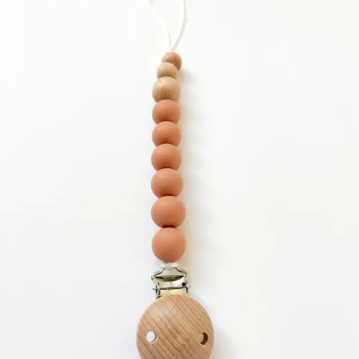 Ava Pacifier Clip - Wood & Food Grade Silicone