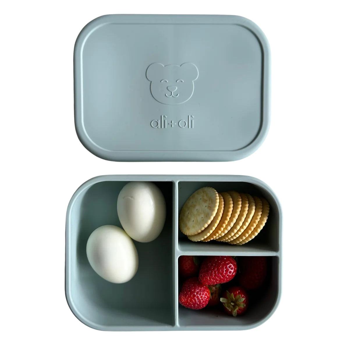 100% BPA Free, Food-Grade Silicone Leakproof Bento Box - Baby Blue