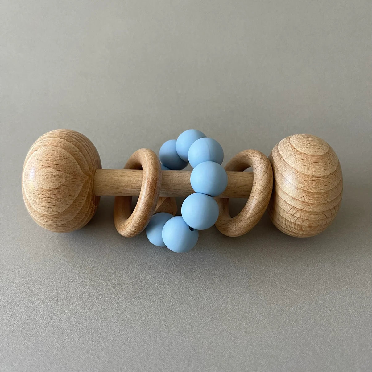 Natural, Non-Toxic Wooden Rattle Toy & Teether