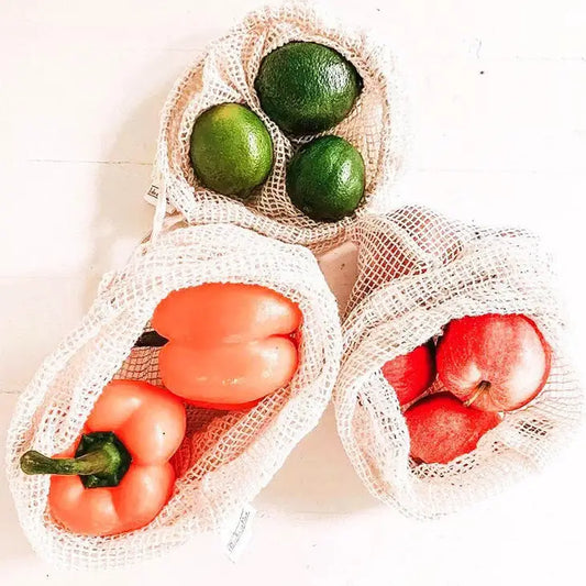 Reusable Organic Cotton Mesh Produce Bag - Set of 3