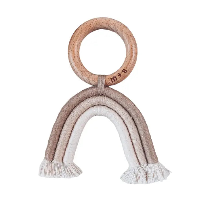 Organic Cotton & Wooden Rainbow Teether