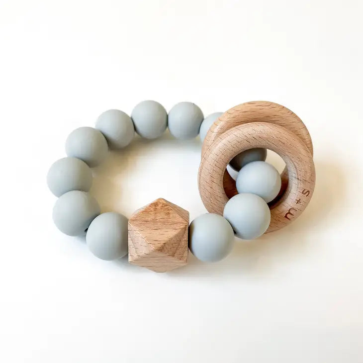 Wooden Geo Teether - Silicone and Beech Wood