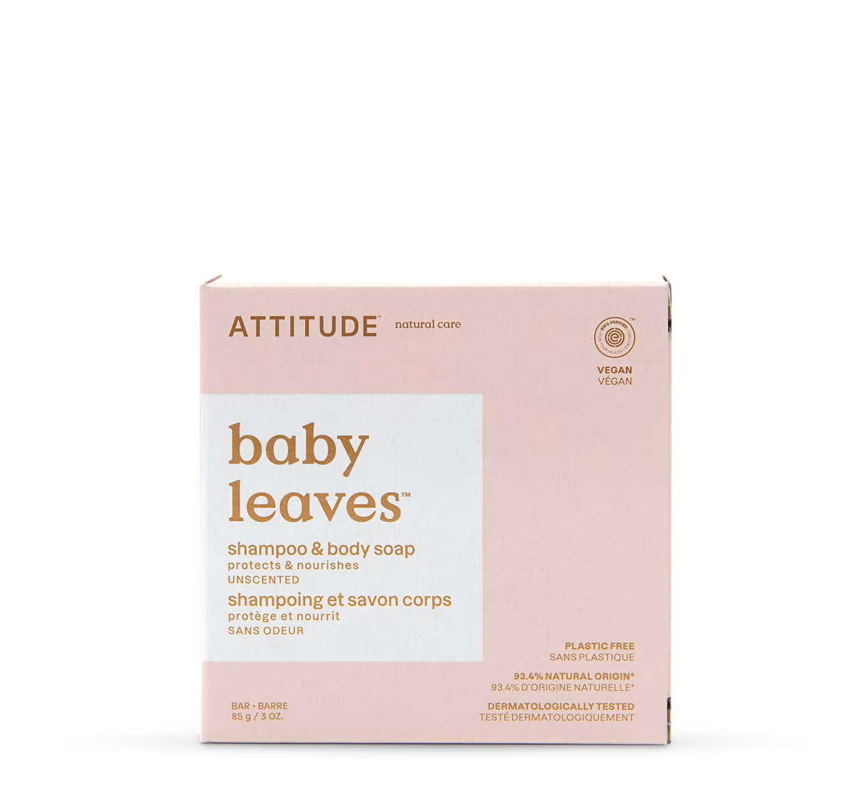 EWG Verified Baby Shampoo & Body Soap Bar - Unscented - Attitude