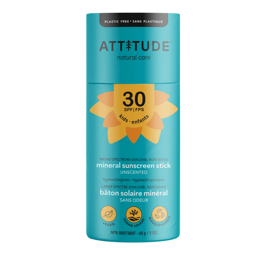 Baby & Kids Mineral Sunscreen Stick SPF 30 - Unscented - Attitude