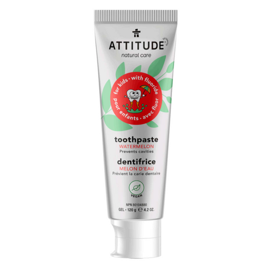 EWG VERIFIED™️ All Natural Kids Toothpaste with Flouride - Watermelon - Attitude